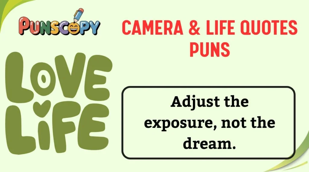 Camera & Life Quotes Puns