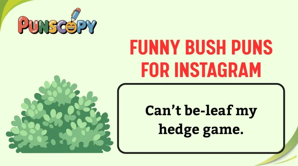 Funny Bush Puns for Instagram