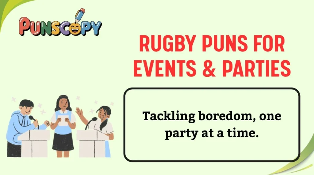 Rugby Puns for Events & Parties