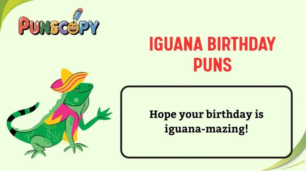 Iguana Birthday Puns