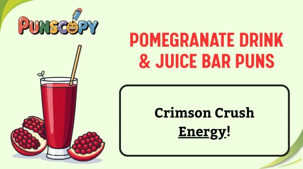 Pomegranate Drink & Juice Bar Puns
