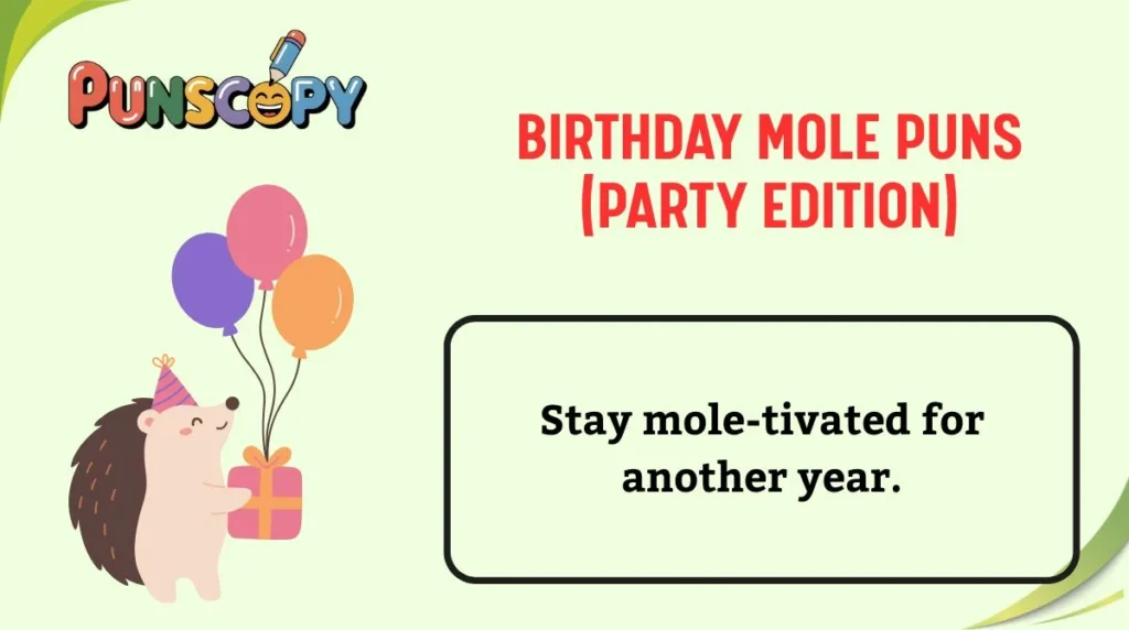 Birthday Mole Puns (Party Edition)