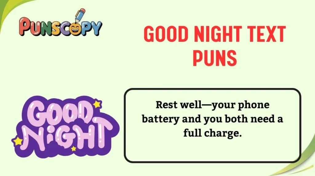 Good Night Text Puns