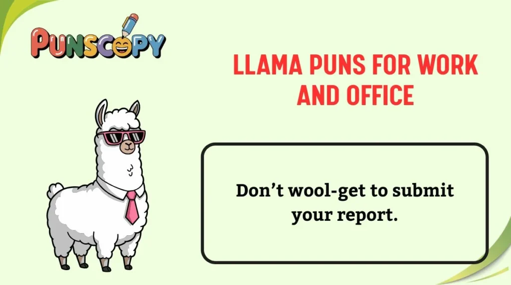 Llama Puns for Work and Office