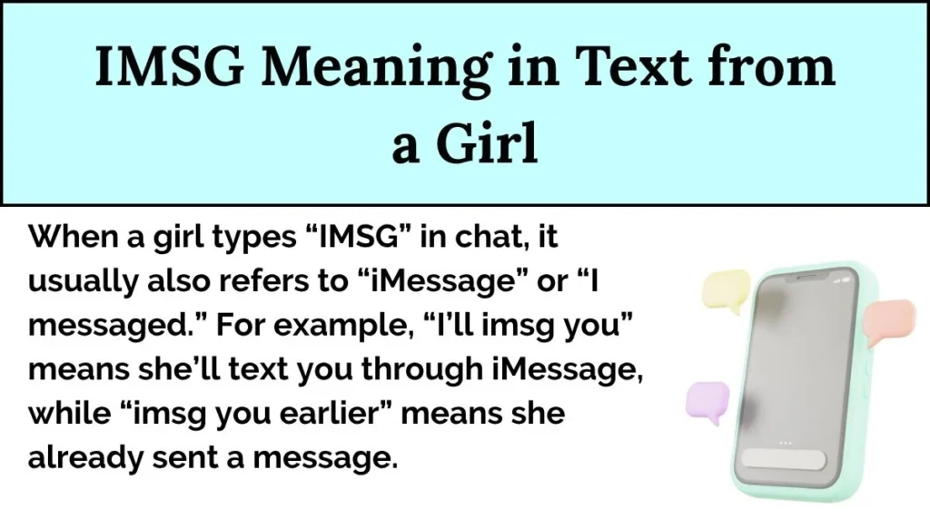 IMSG Meaning in Text from a Girl