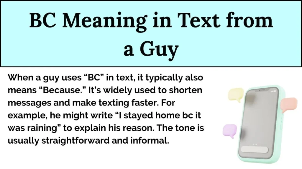 BC Meaning in Text from a Guy
