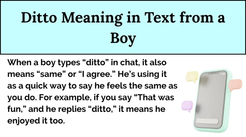 Ditto Meaning in Text from a Boy