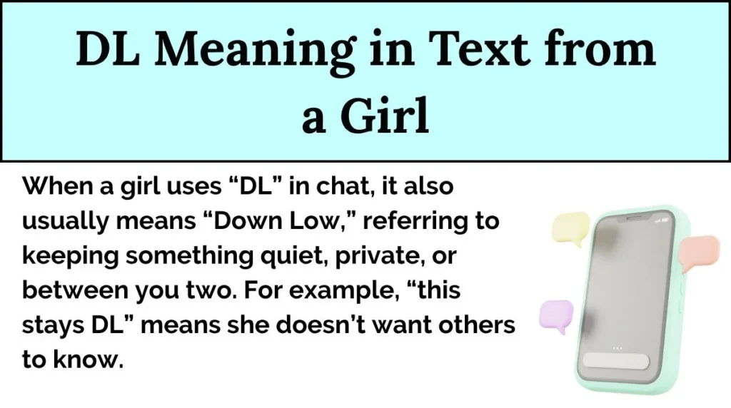 DL Meaning in Text from a Girl