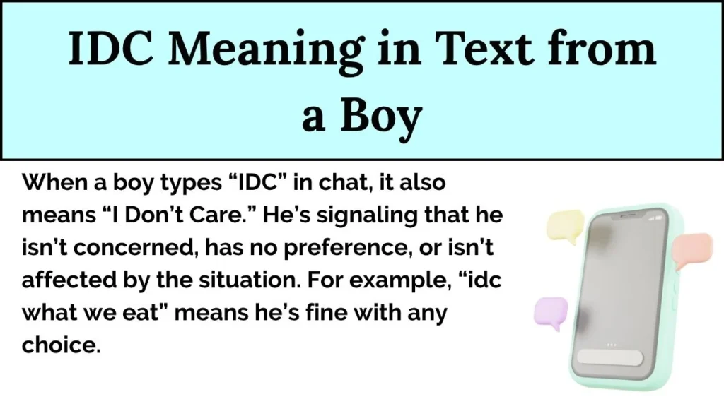 IDC Meaning in Text from a Boy