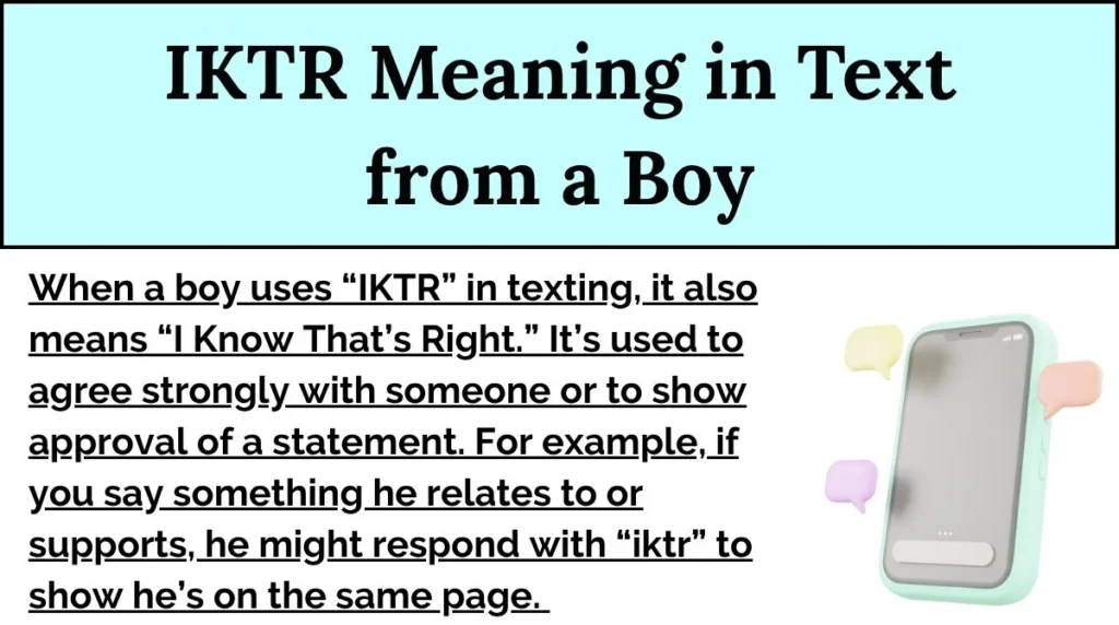 IKTR Meaning in Text from a Boy