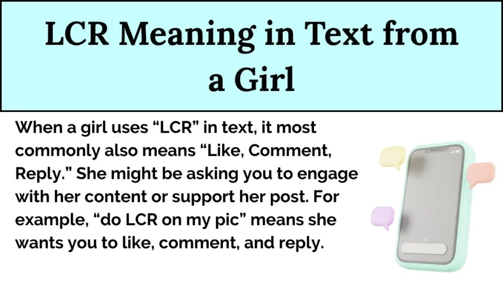 LCR Meaning in Text from a Girl
