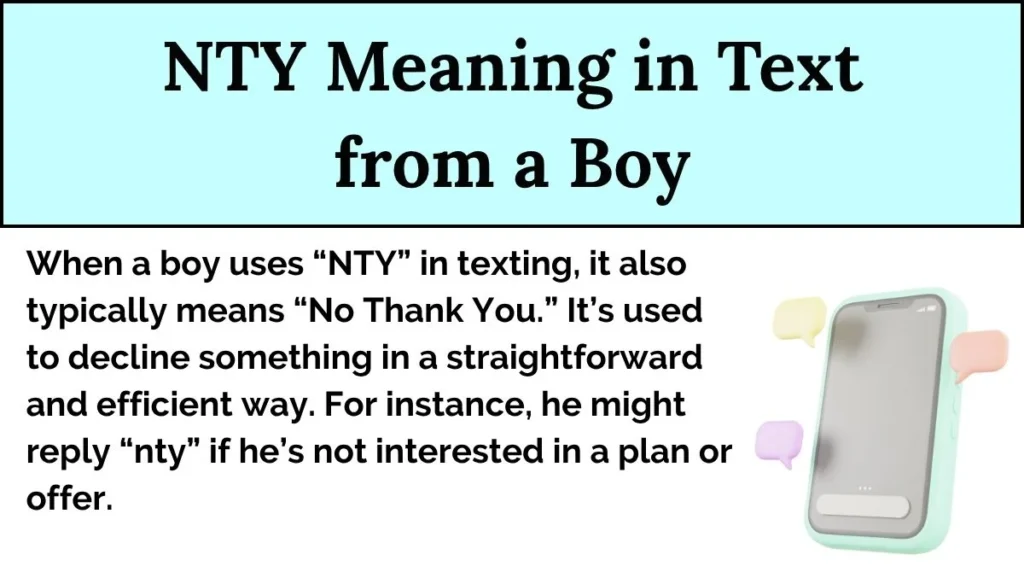 NTY Meaning in Text from a Boy