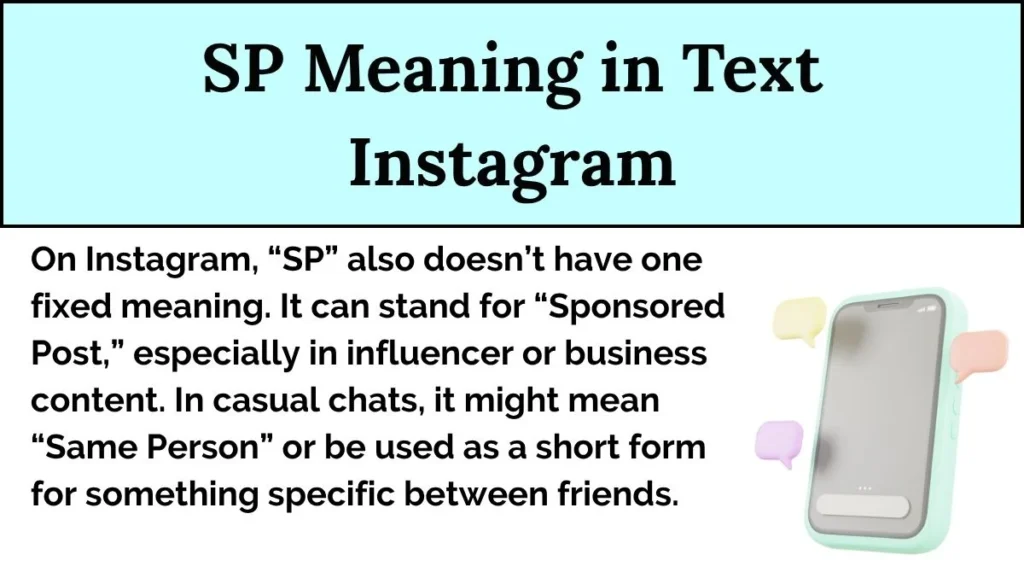 SP Meaning in Text Instagram