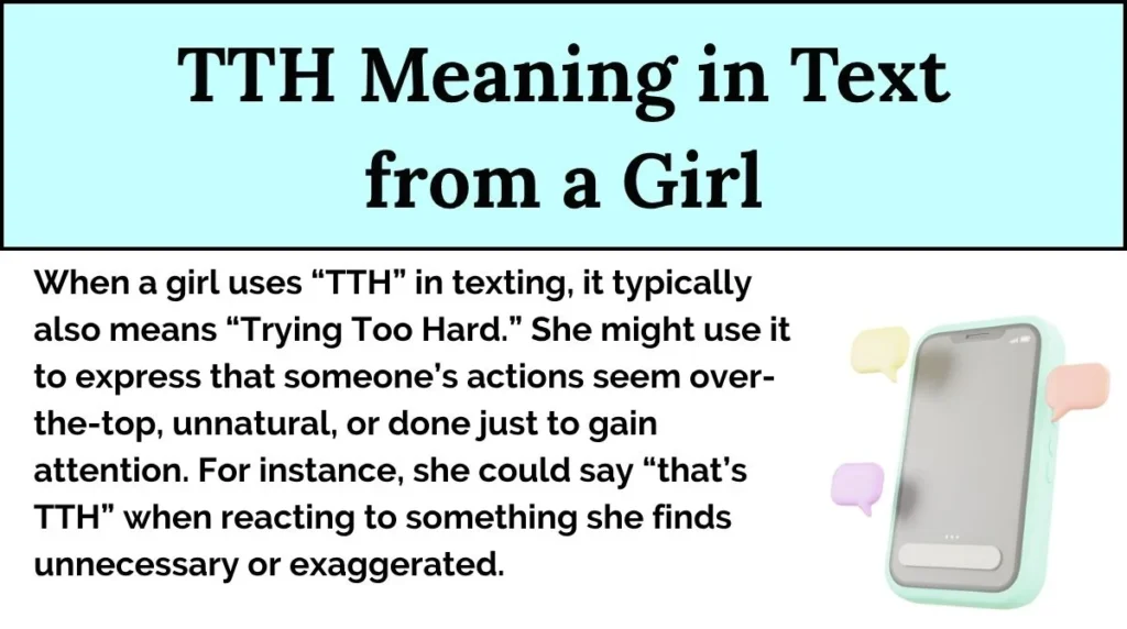 TTH Meaning in Text from a Girl