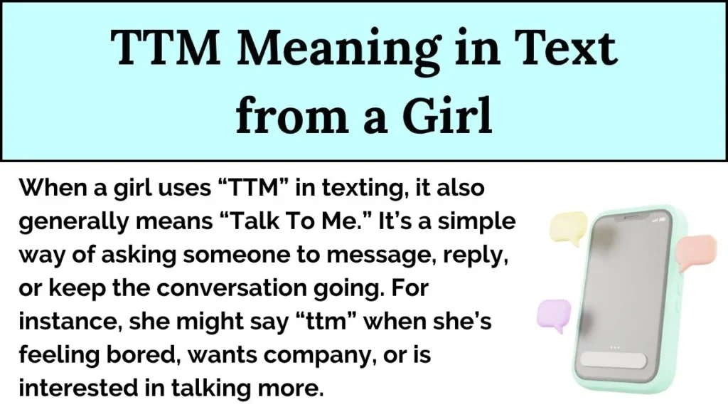 TTM Meaning in Text from a Girl