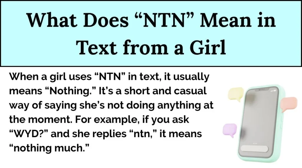 What Does “NTN” Mean in Text from a Girl