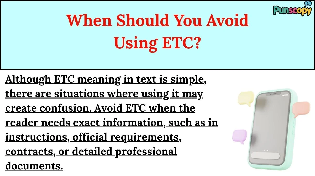 When Should You Avoid Using ETC?