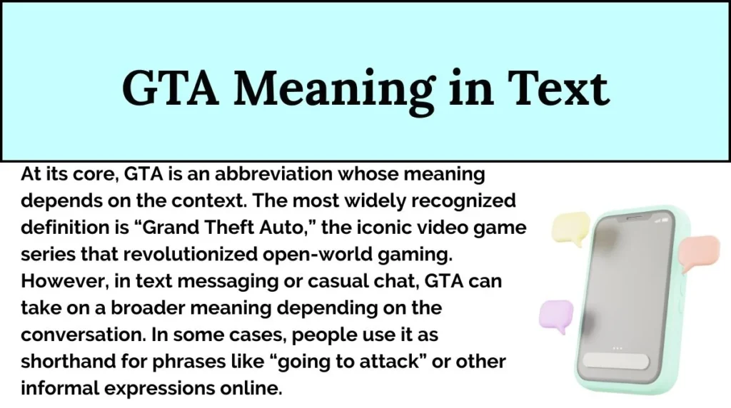 GTA Meaning in Text