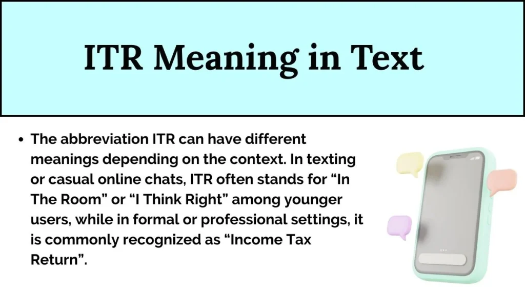 ITR Meaning in Text