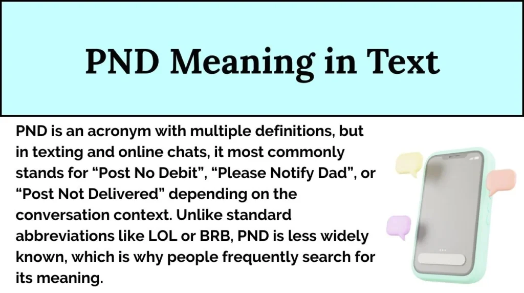 PND Meaning in Text
