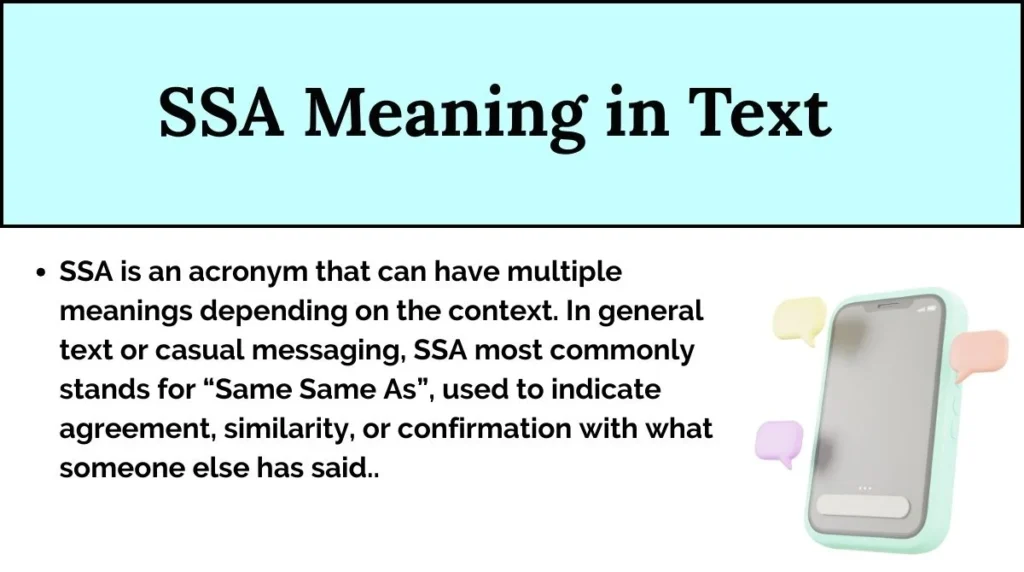 SSA Meaning in Text