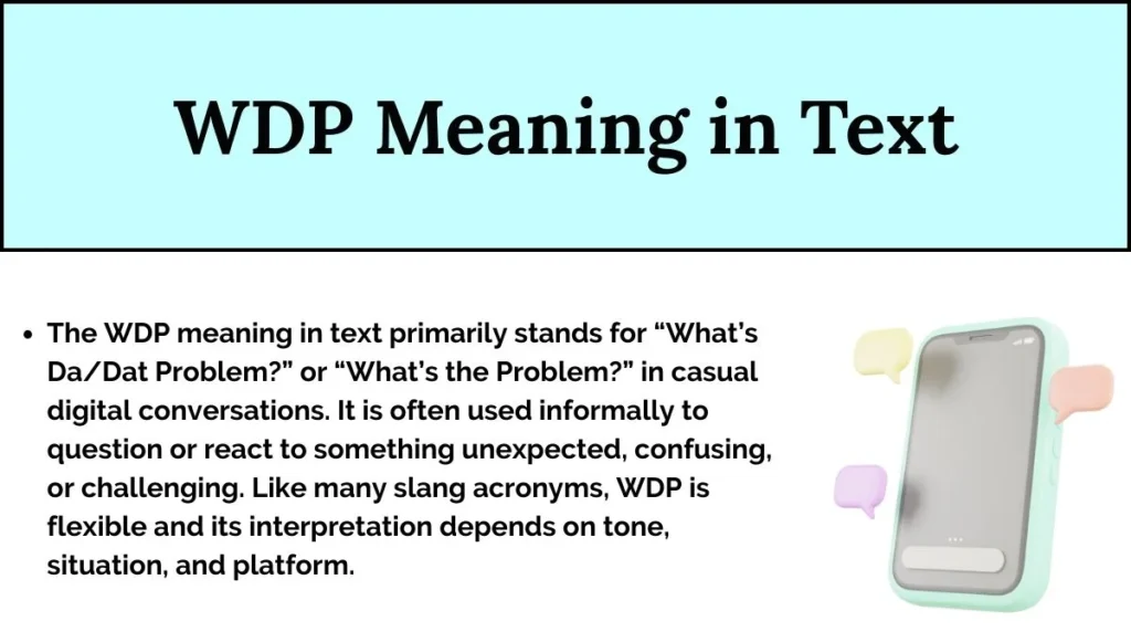 WDP Meaning in Text