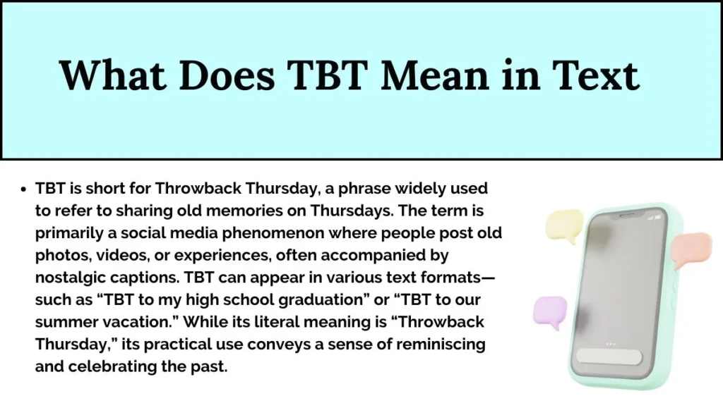 What Does TBT Mean in Text