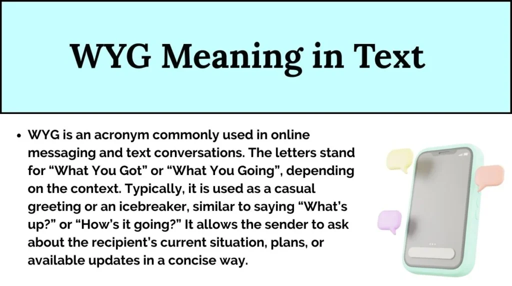 WYG Meaning in Text