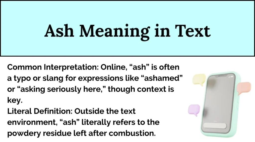 Ash Meaning in Text