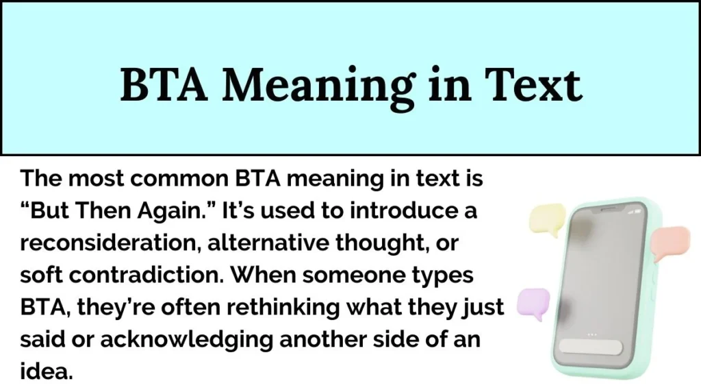 BTA Meaning in Text