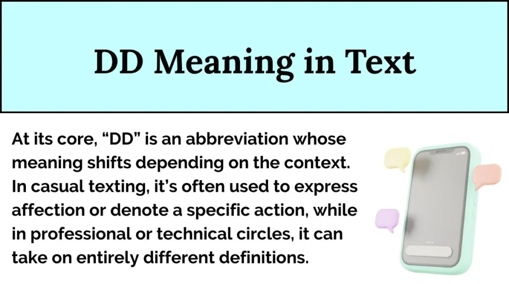 DD Meaning in Text