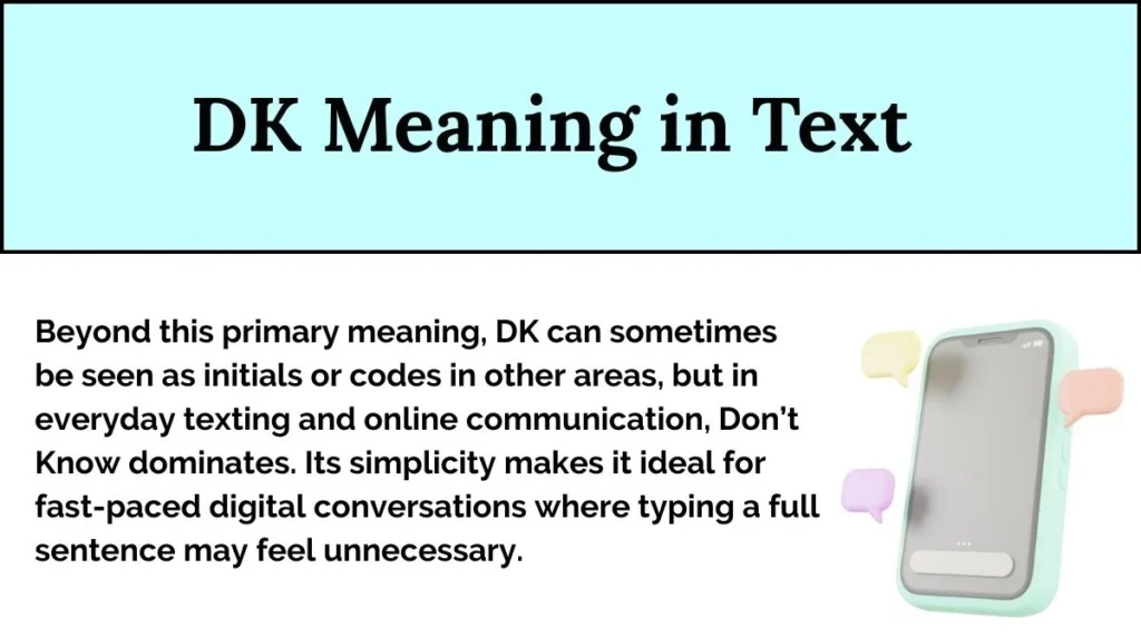 DK Meaning in Text