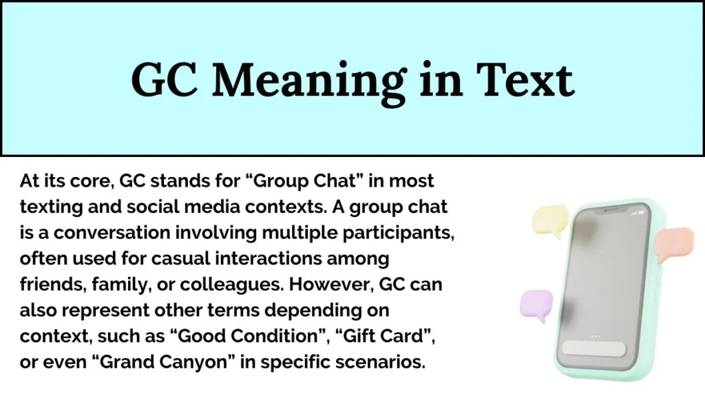 GC Meaning in Text
