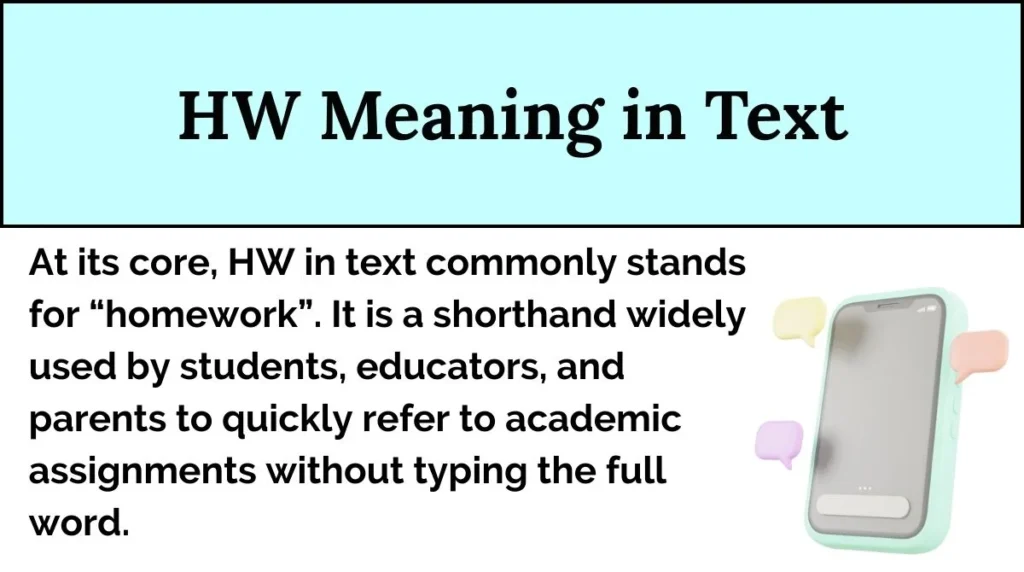 HW Meaning in Text
