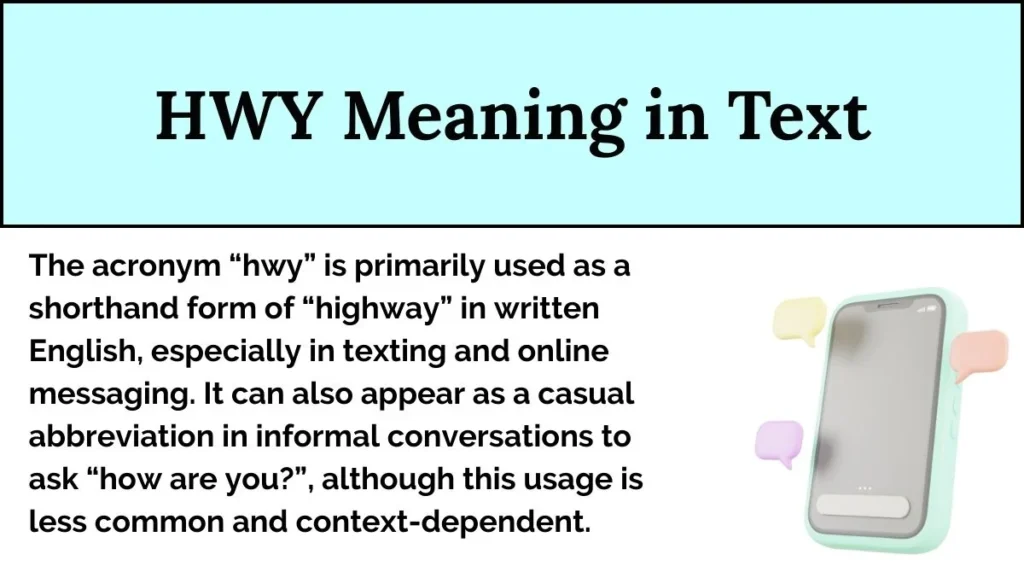 HWY Meaning in Text