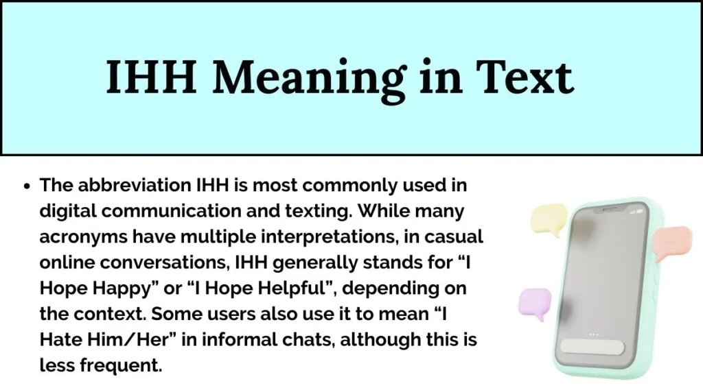 IHH Meaning in Text