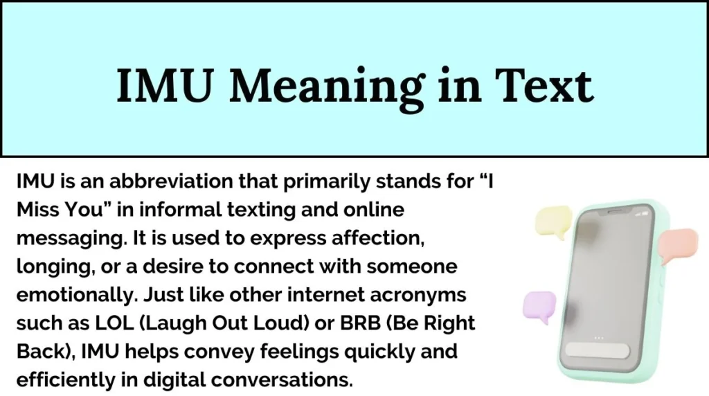 IMU Meaning in Text