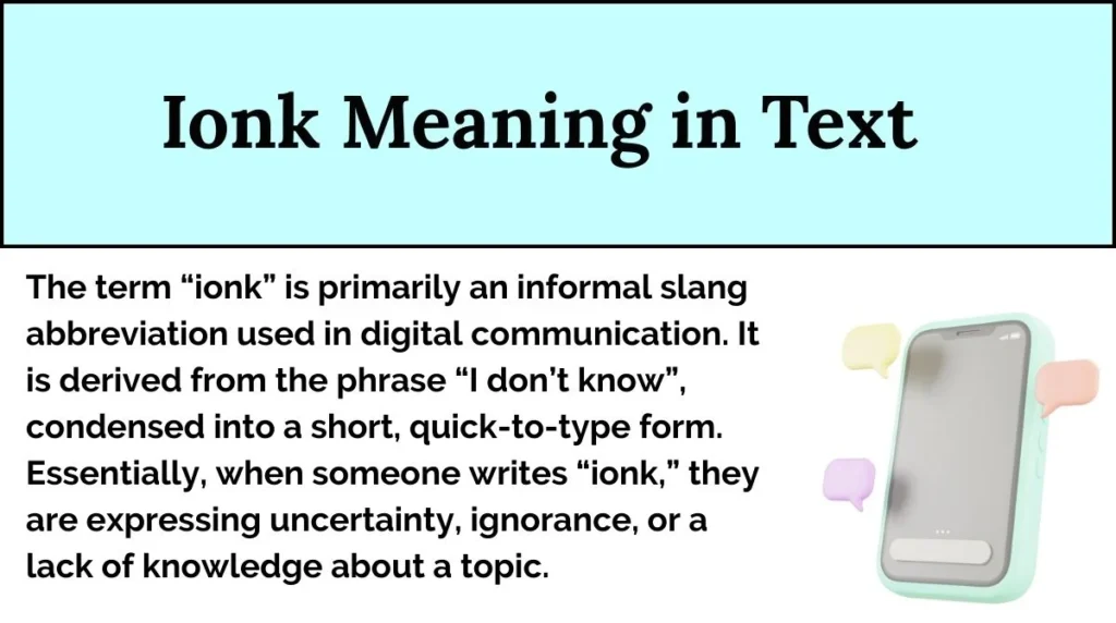 Ionk Meaning in Text