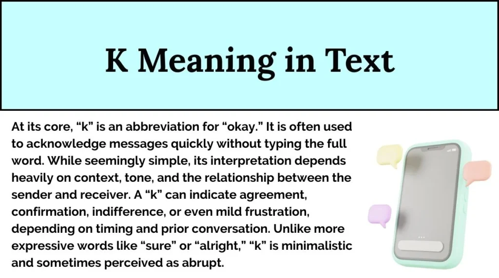K Meaning in Text