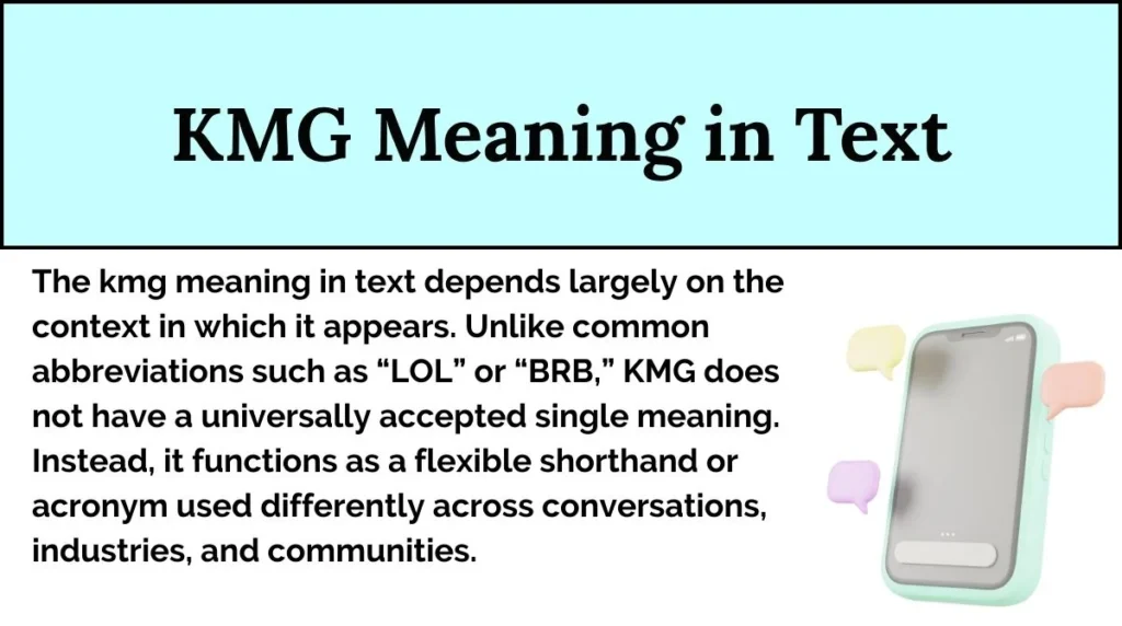 KMG Meaning in Text