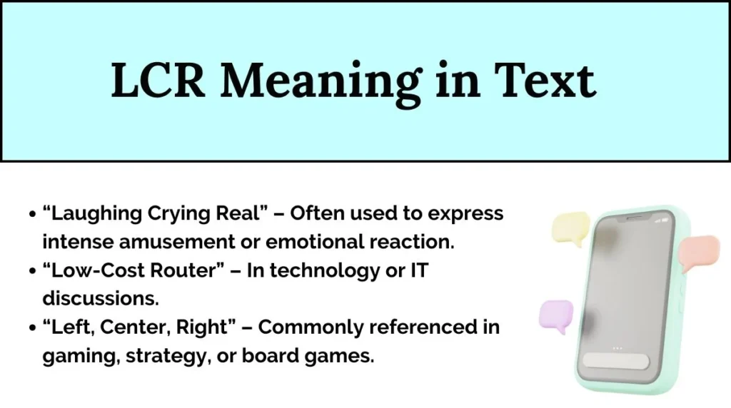 LCR Meaning in Text