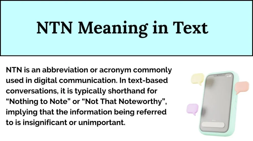 NTN Meaning in Text