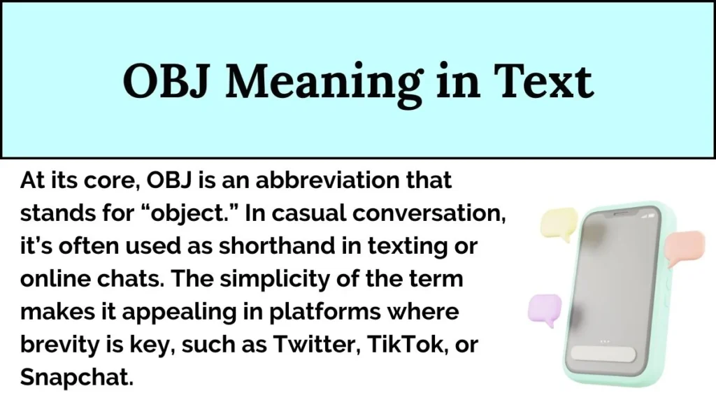 OBJ Meaning in Text