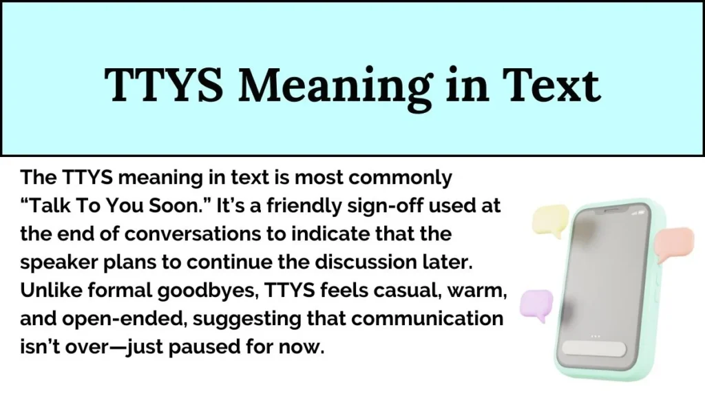 TTYS Meaning in Text