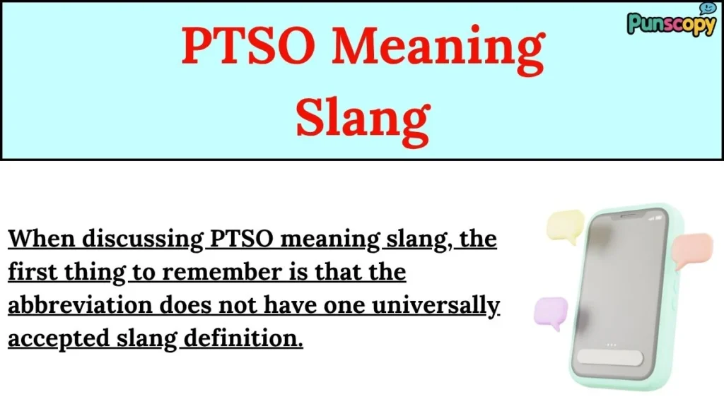 PTSO Meaning Slang