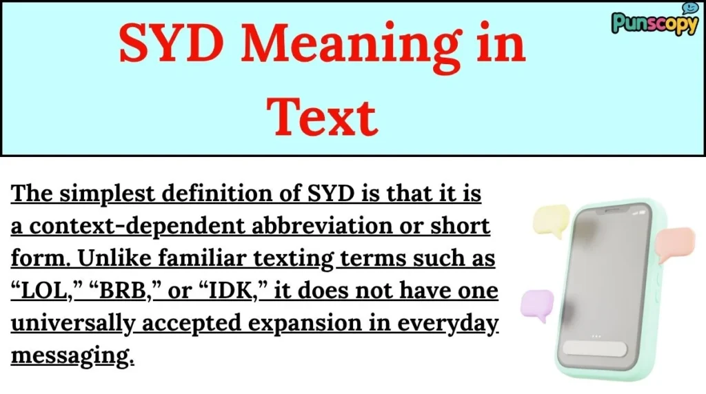 SYD Meaning in Text